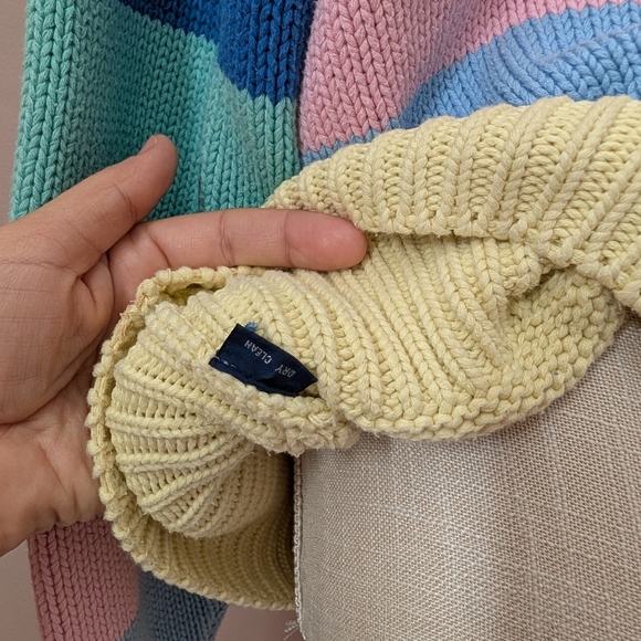 💙 Vintage Ralph Lauren Spring 1987 Cotton Unisex Multicolor Striped Sweater, M - Picture 14 of 16